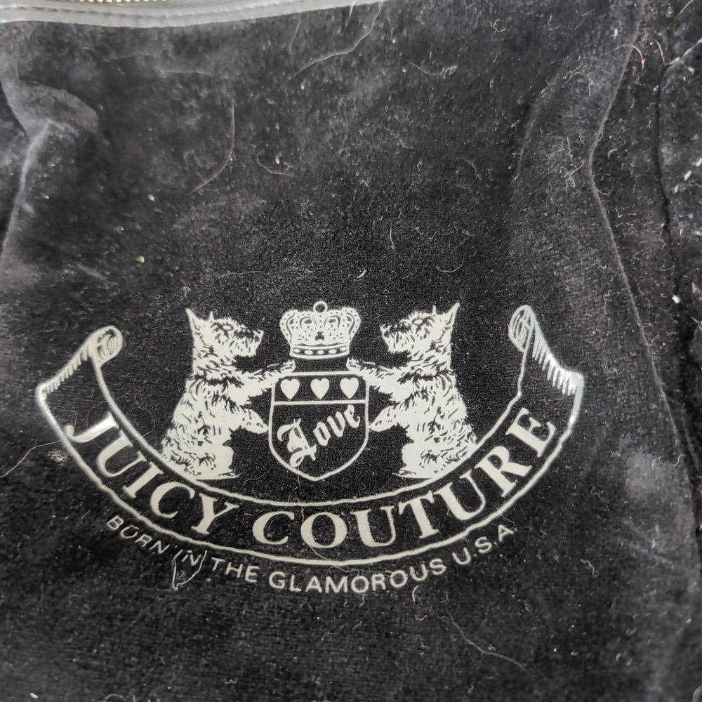 Juicy Couture Black Velour Baby Diaper Bag - Picture 2 of 10